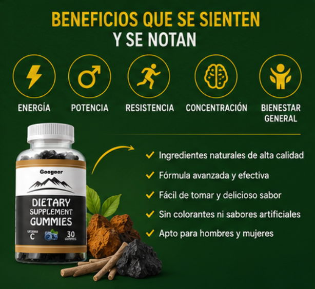 Shilajit Gummies Premium   Energía Natural, Enfoque Mental y Vitalidad Diaria